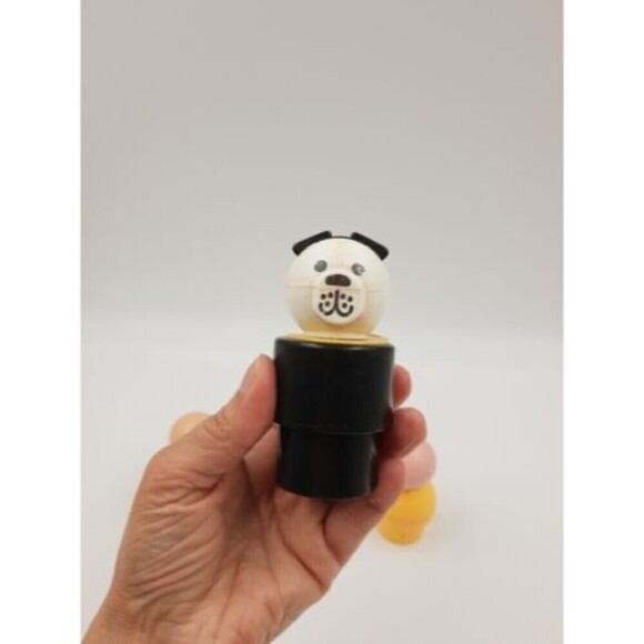 Vtg 1974 Fisher Price Little People Dog Yellow Big Chunky Jumbo Figure Lot of 3 - Picture 4 of 6